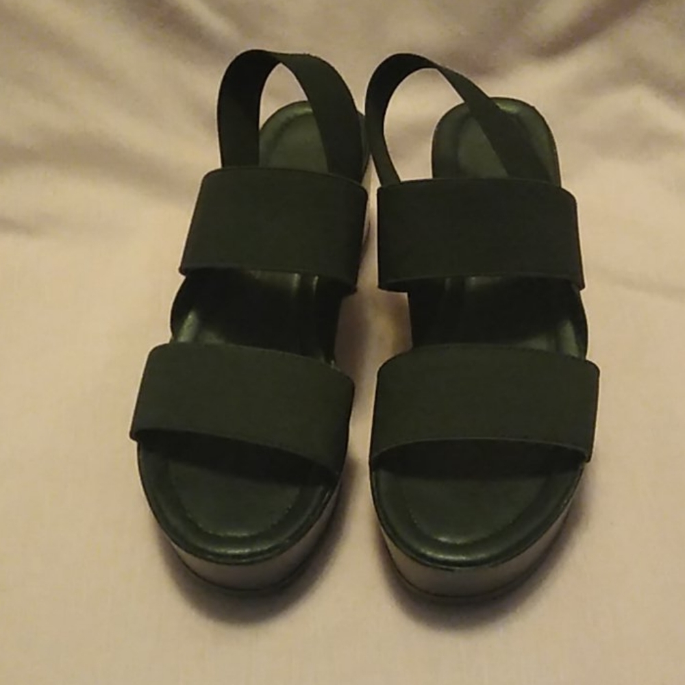 Strappy black platforms